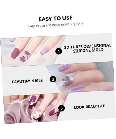 Coheali 5 in 1 Nail Art Silicone Shapes - DIY Gel & Resin Nail Decoration Templates 3D Nail Charms 5.5x5.5cm - Buy Online on GoSupps.com