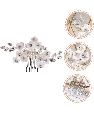 Angoily Bridal Comb Pearl Trim Continuous Spray Bottle Wedding Ceremony Decorations Pearl Decor Wedding Decor Tiara Hair Flower Head Polymer Clay White Bride - Buy Online on GoSupps.com