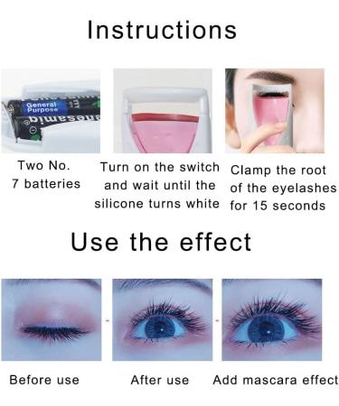 Electric Eyelash Curler Professional Eyelash Curling Clip Portable Eye Lashes Curler for All Eye Shapes - Buy Online on GoSupps.com