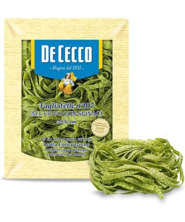  Italian Gourmet E.R. De Cecco Pack of 12 Egg Tagliatelle No. 107 with Spinach and Italian Gourmet Polpa 400g - Buy Online on GoSupps.com