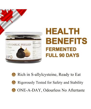 Organic Black Garlic Cloves 7.05 Oz - 90-Day Fermented, High Antioxidants - Ready-to-Eat, Non-GMO - Buy Online on GoSupps.com