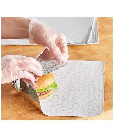 Oasis Supply Pre-Cut Insulated Foil Sandwich Wrap Sheets - Grease-Resistant For Hot Food Items Small Size 9" x 12" - 250 Count