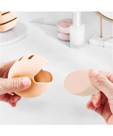 Qetlavee 2-Stk Portable Cosmetic Bag Set | Makeup Brush Holder & Sponge Organizer for Travel | Light Pink Makeup Storage - Buy Online on GoSupps.com