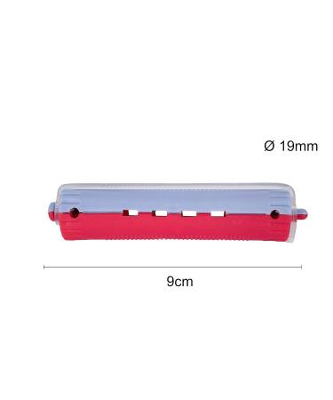 Poniks Constant Waves Wickler - 19mm Curlers for Permanent Waves | 12-Piece Cold Windler Set with Rubber Bags - Blue/Red - Buy Online on GoSupps.com