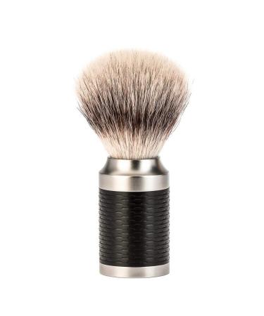 M HLE shaving brush Silvertip Fibre stainless steel handle/matt black