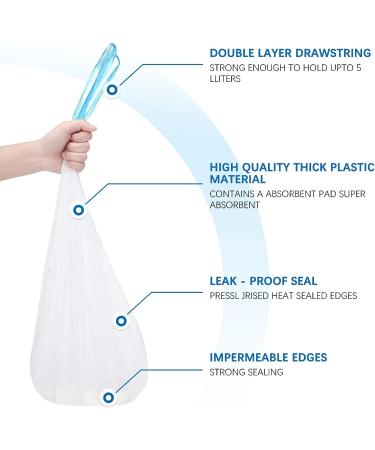 600 Pcs Absorbent Commode Liners | Leak Proof Disposable Toilet Bags for Elderly | Portable Potty Chair Liners - Buy Online on GoSupps.com