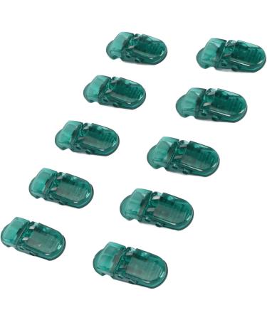Hearing Aid Cable Clip - Lightweight & Strong Tightening - Transparent 10 Pack for Clothing (Dark Green) | International Shipping Available - Buy Online on GoSupps.com