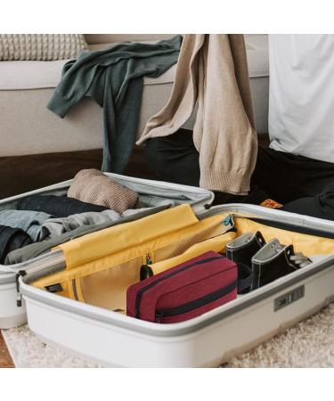 Men's Portable Waterproof Toiletry Bag - Red | Travel Wash & Shaving Kit | Gym & Bathroom Makeup Organizer with Handle - Buy Online on GoSupps.com