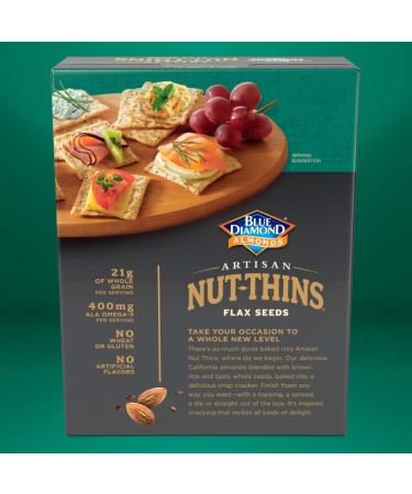 Blue Diamond Almond Artisan Nut Thins with Flax Seeds 4.25oz - Crunchy Cracker Crisps (1 Pack) - Buy Online on GoSupps.com
