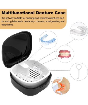 Swirlcolor Portable Denture Container with Sieve - Black Retainer Cleaning Case & Aligner Removal Tool for International Shipping - Buy Online on GoSupps.com