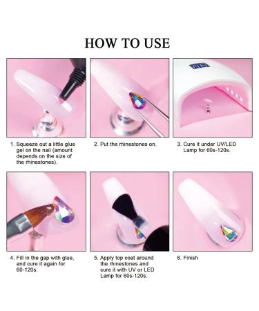 RARJSM Rhinestone Nail Art Glue Gel - Super Strong Adhesive for Nail Art Decoration - 15ML Clear Nail Glue for Gem Crystals, Sequins, and Flakes - Buy Online on GoSupps.com