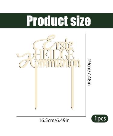 First Holy Communion Cake Topper - Wood Cake Decoration for Boys & Girls | Party Supplies - Buy Online on GoSupps.com