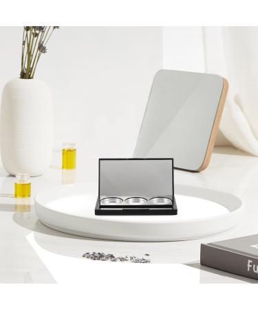 Lurrose Palette de Maquillage Portable Rectangulaire Noire Mate 3 Compartiments Emplacement Pinceaux tui Rechargeable Vide pour Fards Paupi res et Blush Bo te de Rangement - Buy Online on GoSupps.com