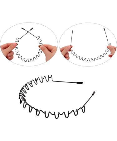 MapofBeauty Metal Hair Bands Hoop 6 pieces Wavy Spring Headbands Non Slip Sports Fashion Headwear Accessories (Black) - Buy Online on GoSupps.com