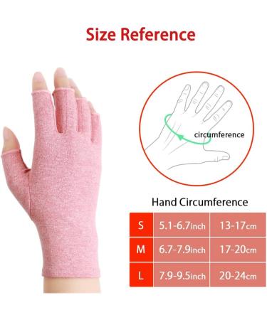 AOVYOO Fingerless Arthritis Compression Gloves - 2 Pairs for Hand Pain Relief in Rheumatoid Osteoarthritis - Raynaud's Gloves and Wrist Supports (S Pink) - Buy Online on GoSupps.com