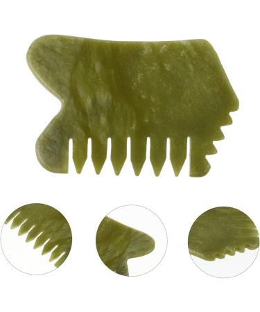 Plafope Xiuyan Jade Massage Comb - Premium Jade Hairbrush & Scalp Massager for Skin Care & Relaxation - Buy Online on GoSupps.com