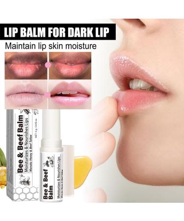 Lip Lightening for Dark Lips Beef Tallow Lip Balm Suitable for Smokers Chapped Lips Sensitive Skin Long-Lasting Moisturizing (1 pcs beef tallow lip balm) - Buy Online on GoSupps.com