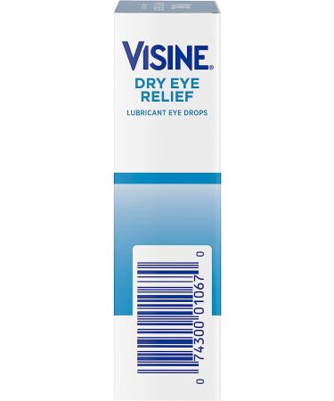 Visine Dry Eye Relief Lubricant Eye Drops | Moisturize & Soothe Irritated Eyes | Polyethylene Glycol Formula | 0.5 fl. oz - Pack of 1 - Buy Online on GoSupps.com