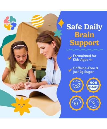 FIRST DAY Kids Focus & Brain Supplement Gummies Ages 4+ | Attention & Calm Support with Cognizin Citicoline & Phosphatidylserine | Organic, Vegan | 30-Day Supply - Buy Online on GoSupps.com