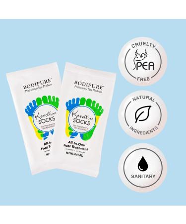 Bodipure Professional Keratin Socks - Moisturizing Foot Mask for Dry Feet - Vegetable Keratin Cream - 50 Pairs - Buy Online on GoSupps.com