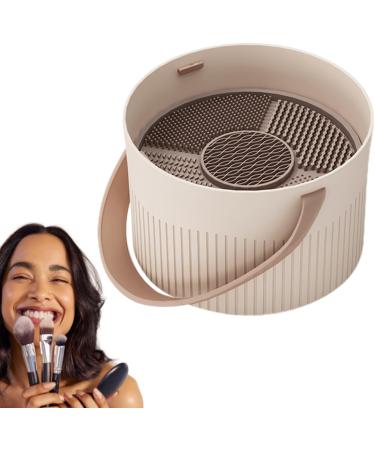 Makeup Brush Scrubber | 3 In 1 Makeup Brushes Cleaner Silicone - Multifunctional Cosmetic Brush Cleaner with Handle Brush Drying Rack for Makeup Sponge Puff Brush Dudok Khaki - Buy Online on GoSupps.com