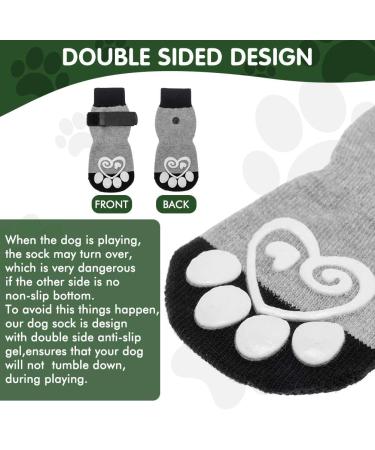 KOOLTAIL Anti-Slip Dog Socks 2 Pairs - Small Light Grey | Paw Protector Boots for Indoor & Outdoor Walking - Buy Online on GoSupps.com