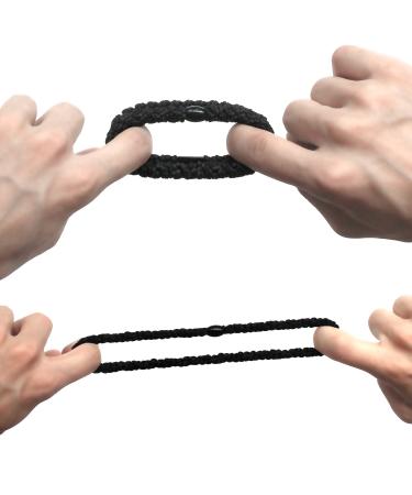 Shop Hollihi Large Hair Ties - 20 Elastic Ponytail Holders for Thick Hair Fashionable Braided Cords for Women & Girls - Black - Buy Online on GoSupps.com