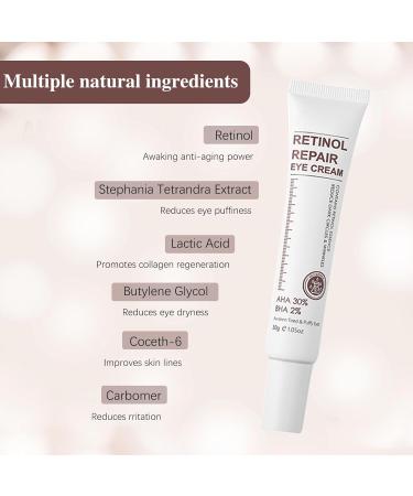 Retinol Eye Cream Anti Aging Retinol Eye Cream with Retinol Serum & AHA 30% & BHA 2% Eye Cream for Dark Circles and Puffy Eyes Reduce Fine Lines Under Eye Cream for Women/Men Skincare Anti Wrinkles - Buy Online on GoSupps.com
