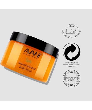 Avani Natural Mineral Body Scrub - Exfoliating Dead Sea Salt with Vitamin E & Jojoba | All Skin Types | Milk & Honey Formula - Buy Online on GoSupps.com