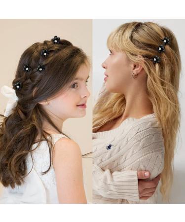 ATODEN Mini Flower Hair Clips - 10 Pack Rhinestone Tiny Claw Clips for Thin Hair - Cute Daisy Jaw Clips for Women, Girls, Kids & Teens - Black - Buy Online on GoSupps.com