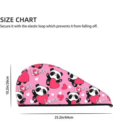 Shop Panda Heart Valentine Pink Microfiber Hair Towel - Soft Super Absorbent Quick Dry Wrap for Women with Long Curly Thick Hair - Buy Online on GoSupps.com