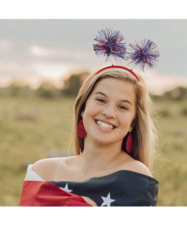 Catery 4th of July Glitter Star Patriotic Head Bopper Headband | Independence Day Tassel Hoop Party Accessories - Buy Online on GoSupps.com