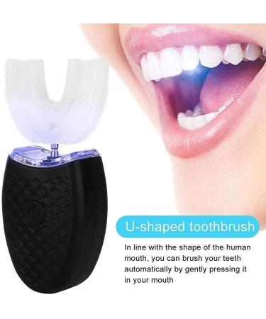 U-Shaped Adult Electric Sonic Toothbrush - Automatic Cleaning & Oral Care Tool with Food Grade Silicone Brush Head (Black) - Buy Online on GoSupps.com