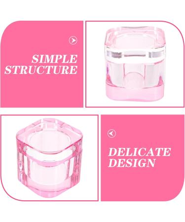 minkissy Nail Dappen Dish Crystal Glass Manicure Nail Cup Nail Liquid Cup with Lid for Acrylic Nails Pink - Buy Online on GoSupps.com