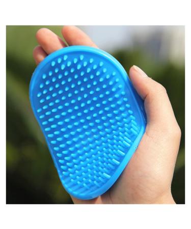 Jkxwx pet brush pets silicone washing glove dog cat bathroom brush rubber rubber glove hair fur maintain massage kitchen cleaning gloves pet brush (color: blue)