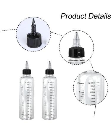Tabanzhe 2 Pieces 250ml Applicator Bottle - Dust-proof Leak-proof Plastic Squeeze Bottle with Scale Mark Essential Oil Application Universal in Hair Dye (Transparent) - Buy Online on GoSupps.com