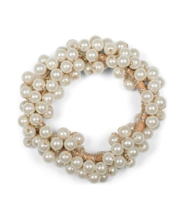 styleBREAKER Ladies Pearl Hair Tie with Satin Bow | Elastic Scrunchie & Ponytail Holder in Old Rose - Perfect for Elegant Hairstyles - Buy Online on GoSupps.com