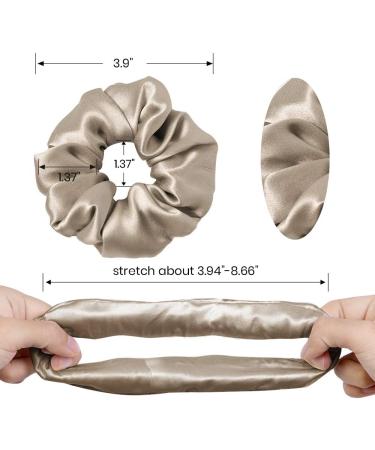 LILYSILK Silk Hair Scrunchies - 100% Mulberry Silk Hair Ties for Frizz Prevention and Breakage Prevention - Elastic Ponytail Holders - Coffee 2Pcs - Buy Online on GoSupps.com