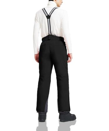 Men's Waterproof Ski Pants | Aoli Ray Outdoor Windproof Snow Pants with Braces - Ideal for Hiking & Snowboarding - Size L Black - Buy Online on GoSupps.com
