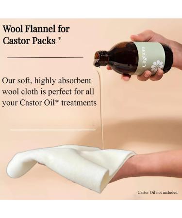 Wool Flannel Castor Oil Pack Wrap - Reusable & Highly Absorbent Compress for Liver Detox & Pain Relief - Buy Online on GoSupps.com