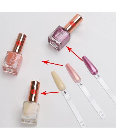 300 Pcs Nail Swatch Sticks with Number Stickers - Clear Fan-shaped Display for Nail Polish Color Samples - Practice Nails Sticks with Ring for Home DIY - Buy Online on GoSupps.com