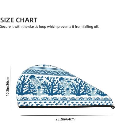 Sea Underwater Jellyfish Microfiber Hair Towel - Soft Super Absorbent Coral Velvet Wrap for Long Curly & Thick Hair - Quick Dry Hair Cap for Women - Buy Online on GoSupps.com