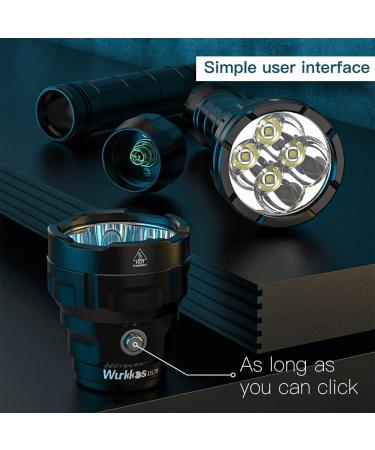 Wurkkos DL70 Scuba Diving Light - 13000lm Dive Torch | IPX8 Waterproof LED Submarine Flashlight for Underwater Activity - Buy Online on GoSupps.com