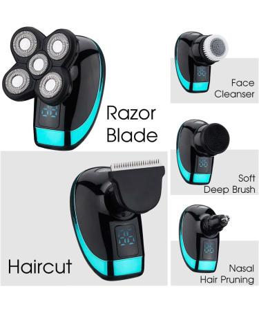 Buy 5 in 1 Electric Razor for Men - Cordless Bald Head Shaver & Beard Trimmer | USB Charging 4D Rotary Shaver - Buy Online on GoSupps.com