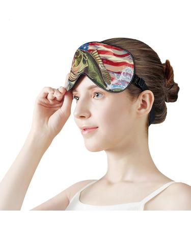 Shop Bass Fishing American Flag Sleep Eye Mask - Light Blocking Blindfold with Adjustable Strap for Men & Women - International Shipping Available - Buy Online on GoSupps.com