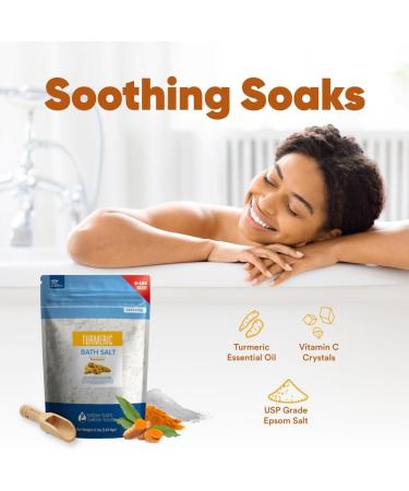 Buy Turmeric Bath Salt - 128oz Epsom Salt with Essential Oils & Vitamin C - BPA Free Pouch - International Shipping Available - Buy Online on GoSupps.com
