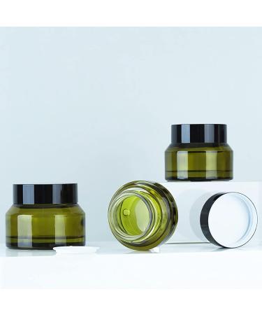 Zeoabsy 12-Pack 15ml Green Glass Cream Jars with Screw Caps & Spatulas - Perfect for Cosmetics Gels and Ointments - Buy Online on GoSupps.com