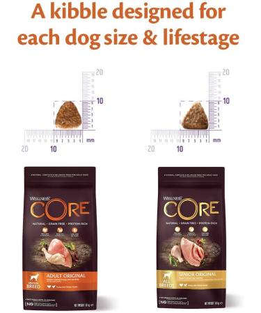 Wellness CORE Adult Original 10kg Chicken & Turkey Dry Dog Food for Medium Breed Dogs All-Natural Grain-Free High Meat Content Protein-Rich No Added Sugar Original - Chicken & Turkey 10 kg (Pack of 1) - Buy Online on GoSupps.com