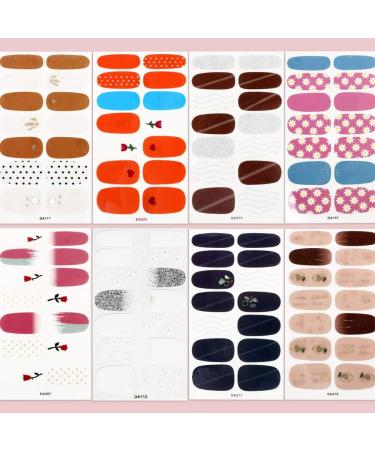 Glitter Purple Silver Floral Nail Stickers - 16 Sheets, Self-Adhesive Wraps for Women and Girls - Buy Online on GoSupps.com