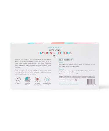 Dabble & Dollop Layering Lotion Set - Hydrating Kids' Lotions in Strawberry Coconut & Vanilla | All-Natural USA Made Vegan & Cruelty-Free - Buy Online on GoSupps.com